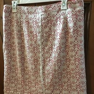 Will smith lace over orang pencil skirt  size 8